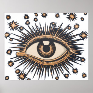 Eye Stars Moon Celestial Nouveau Poster