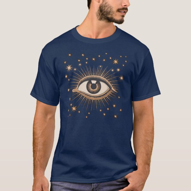 Eye Stars Moon Celestial Nouveau T-Shirt (Front)