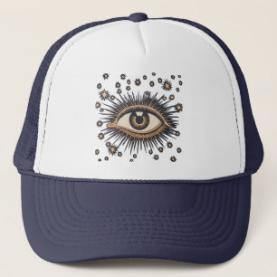 Eye Stars Moon Celestial Nouveau Trucker Hat