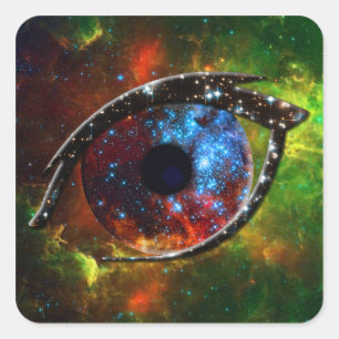 Eye - Stellar Nursery R136 on nebula background Square Sticker