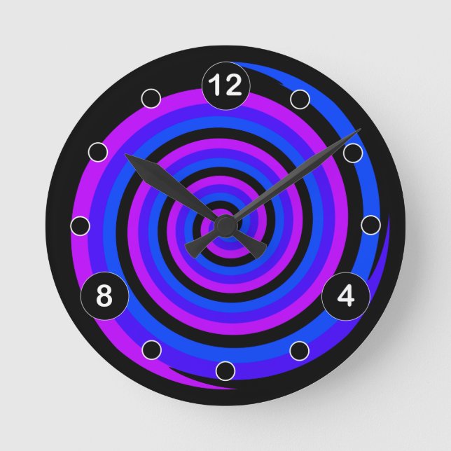 Eye Strain Relief 20 20 20 Method Dark Mode Round Clock (Front)