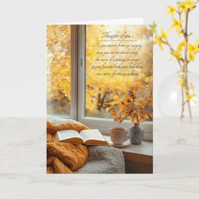 Eye Surgery Autumn Warmth Sentimental Get Well Card (Yellow Flower)