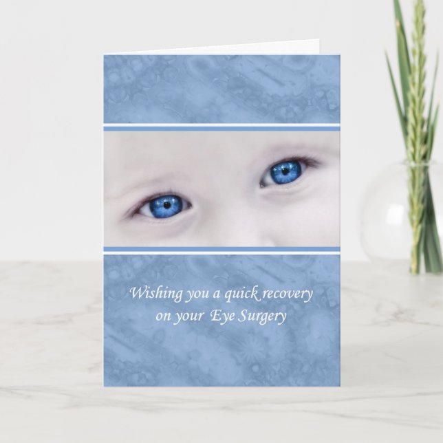 Eye Surgery Recovery, Get Well Soon, Big Blue Eyes Card (Front)
