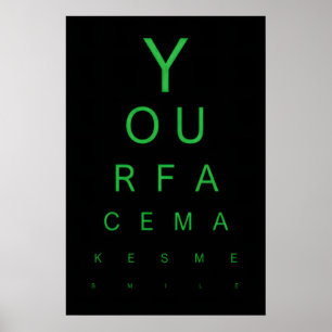 Eye Test Art Print Your Face Makes Me Smile, Funny