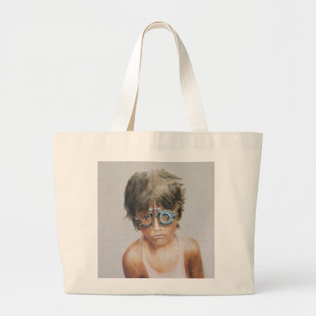 Eye Test at Vivekananda Large Tote Bag (Front)