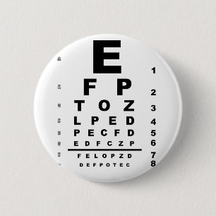 Eye Test Chart 6 Cm Round Badge