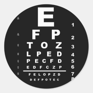Eye Test Chart Classic Round Sticker