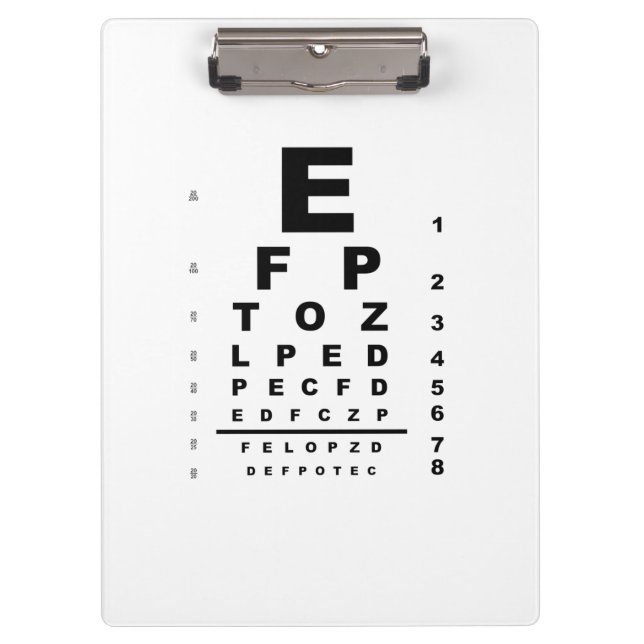 Eye Test Chart Clipboard (Front)