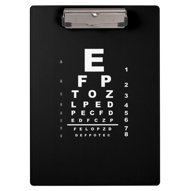 Eye Test Chart Clipboard (Front)