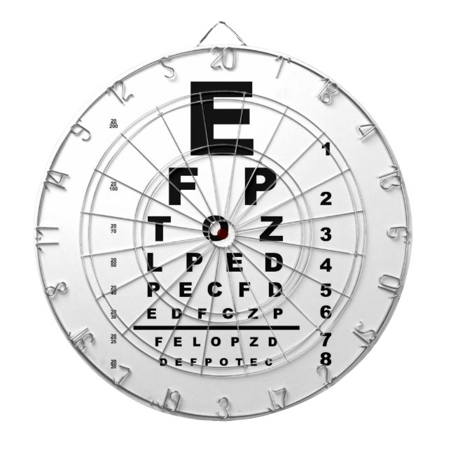Eye Test Chart Exam Dartboard (Front)