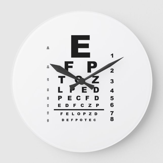 Eye Test Chart Exam Large Clock (Front)