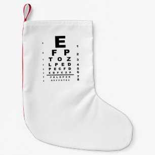 Eye Test Chart Exam Small Christmas Stocking