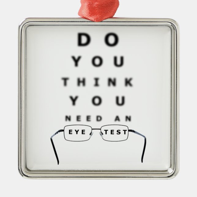 Eye Test Chart Metal Tree Decoration (Front)