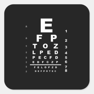 Eye Test Chart Square Sticker