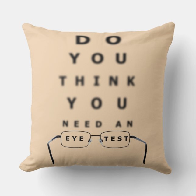 Eye Test Chart Throw Cushion (Front)