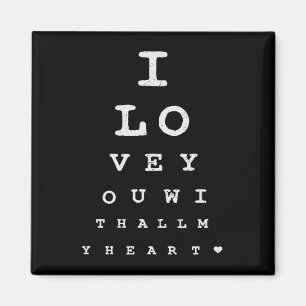 Eye Test I Love You With All My Heart Valentines D Magnet