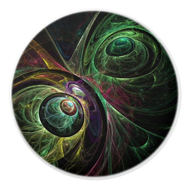 Eye to Eye Abstract Art Ceramic Knob (Front)