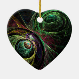 Eye to Eye Abstract Art Heart Ornament