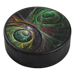 Eye to Eye Abstract Art Hockey Puck