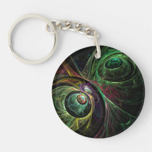 Eye to Eye Abstract Art Key Ring