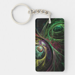 Eye to Eye Abstract Art Key Ring