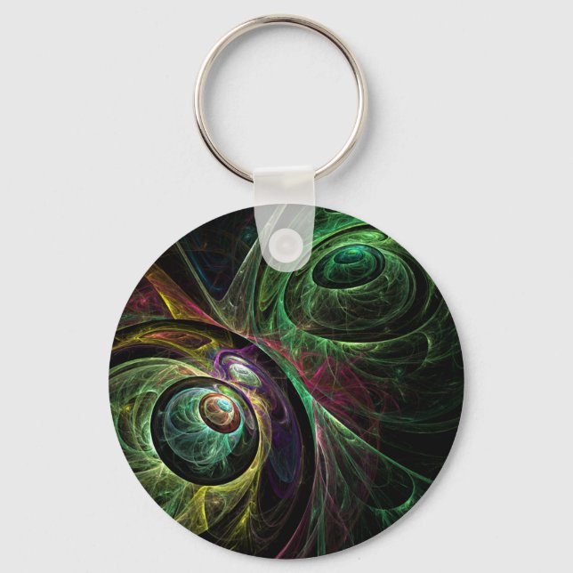 Eye to Eye Abstract Art Keychain (Front)