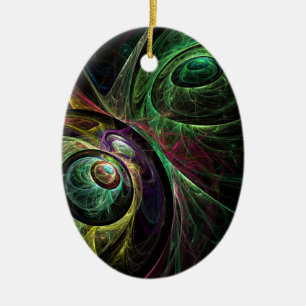Eye to Eye Abstract Art Oval Ornament