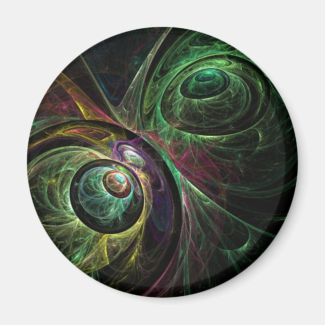 Eye to Eye Abstract Art Round Magnet (Front)