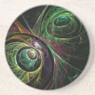 Eye to Eye Abstract Art Sandstone Coaster