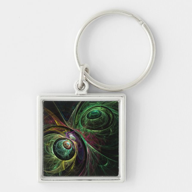 Eye to Eye Abstract Art Small Key Ring (Front)