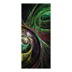 Eye to Eye Modern Fractal Green Gold Abstract Art Rack Card