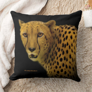 Eye to Eye with a Magnificent Cheetah Big Cat Cushion