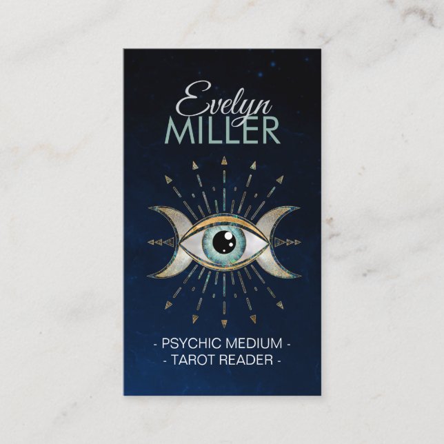 Eye - Triple Moon - Gemstone and gold Business Card (Front)