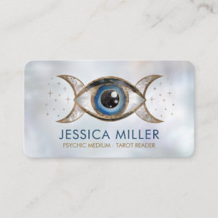 Eye - Triple Moon - Gemstone and gold  Business Card