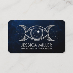 Eye - Triple Moon - Silver Business Card