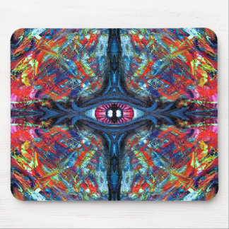 Eye Twisted and Trippy Painting blue Mouse Pad