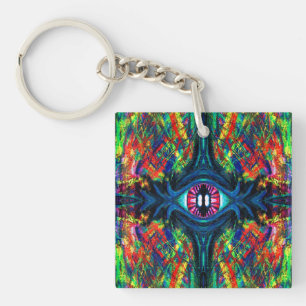 Eye Twisted and Trippy Painting Key Ring