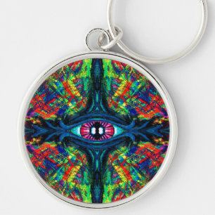 Eye Twisted and Trippy Painting Key Ring