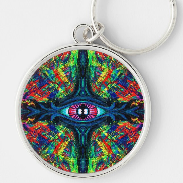 Eye Twisted and Trippy Painting Key Ring (Front)