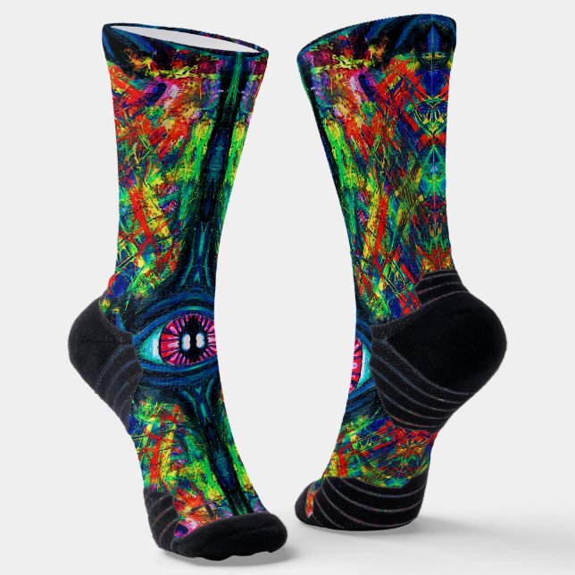 Eye Twisted and Trippy Painting Socks (Angled)