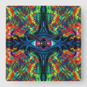 Eye Twisted and Trippy Painting Square Wall Clock