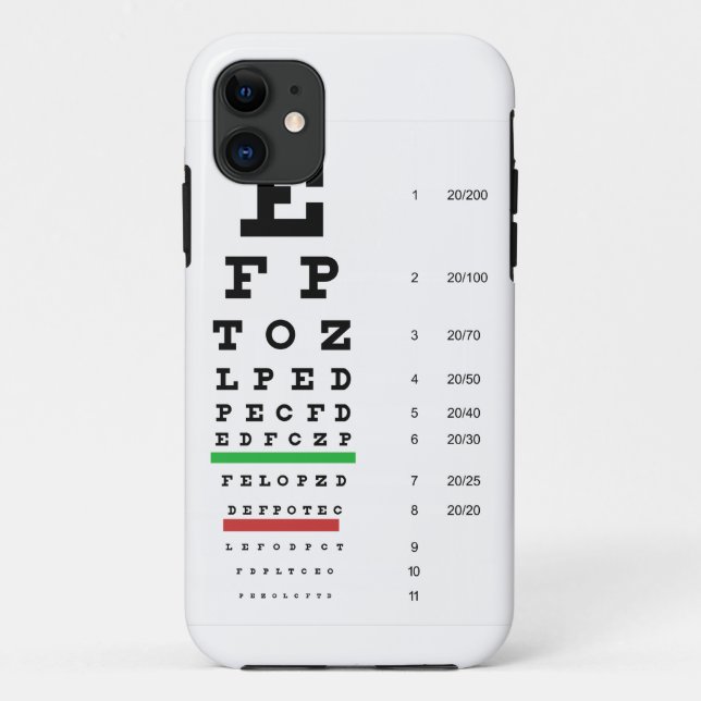 eye vision chart of Snellen for opthalmologist Case-Mate iPhone Case (Back)