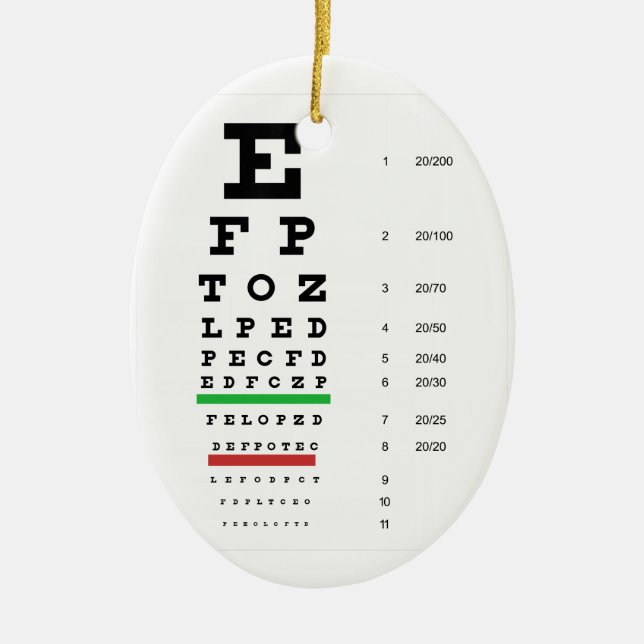 eye vision chart of Snellen for opthalmologist Ceramic Ornament (Front)