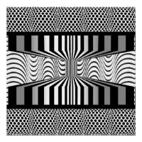 Eye Wall Op Art Black and White