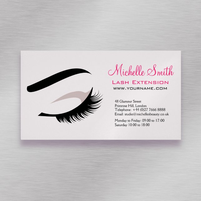Eye with long lashes lash extension branding 	Magnetic business card (Creator Uploaded)