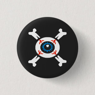 Eyeball-and-Crossbones 3 Cm Round Badge