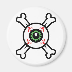 Eyeball and Crossbones for light backgrounds  Magnet
