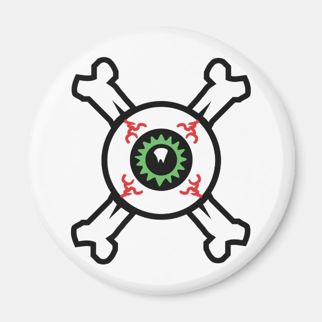 Eyeball and Crossbones for light backgrounds  Magnet (Front)