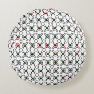 Eyeball and Crossbones (light backgrounds) Cushio Round Cushion