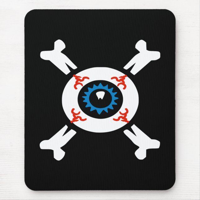 Eyeball-and-Crossbones Mouse Pad (Front)